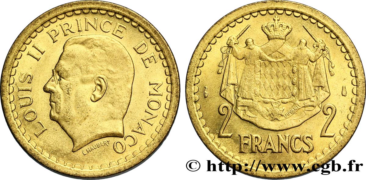 MONACO 2 Francs Louis II / armes (1943) Paris SUP fwo_300942 Monde