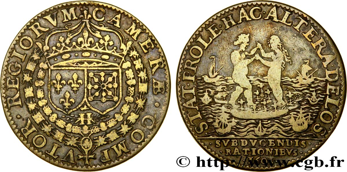 Jeton pour Henri IV, Chambre des Comptes "CAMERAE COMPVTOR REGIORUM" 1603 ... Fjt_447837
